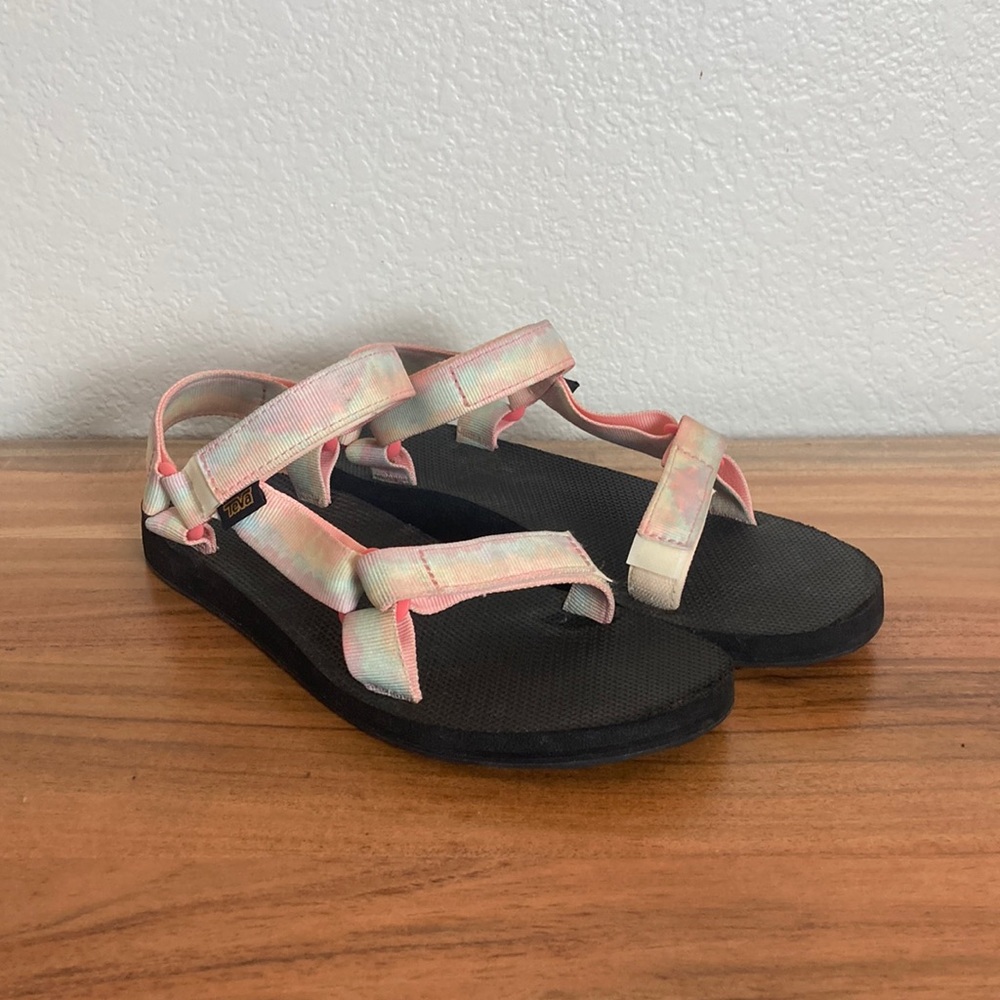Pink Tie-Dye Classic Teva Sandals Size 10